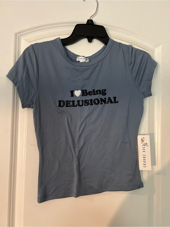 Tops - Blue 'I ♥ Being Delusional' Graphic Tee